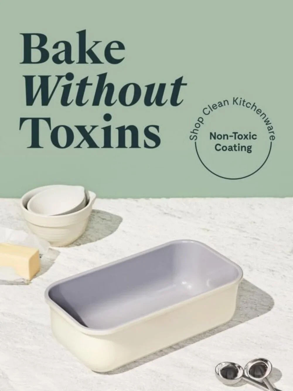 Non-Stick Ceramic Loaf Pan - 1 lb, Perfect for Baking Bread & Desserts